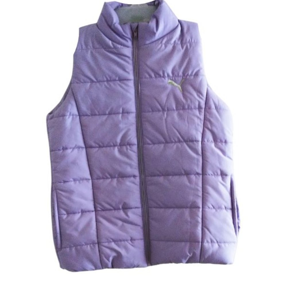 PUMA LOGO LIGHT PURPLE FULL ZIP PUFFER VEST